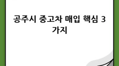공주시 중고차 매입 후기: 중학동, 중동 지역 최고의 선택은?