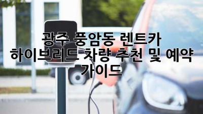 광주 풍암동 렌트카: 하이브리드 차량 추천 및 예약 가이드